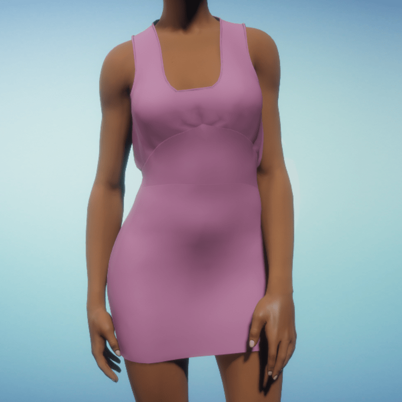 Bloused Mini Dress - Pink