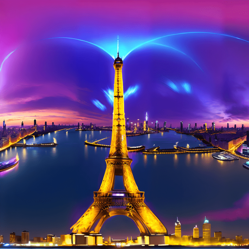 Skyline City with Eiffel tower