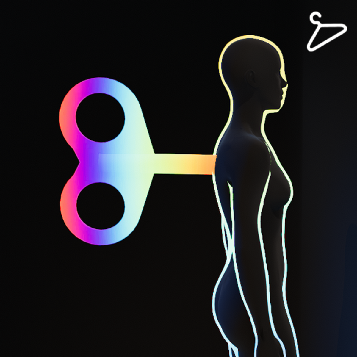 Rainbow Emissive clockwork key