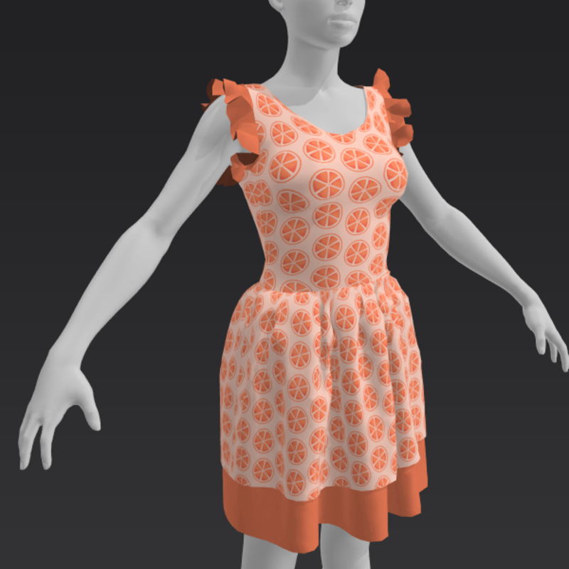Ruffle Dress - Orange Life
