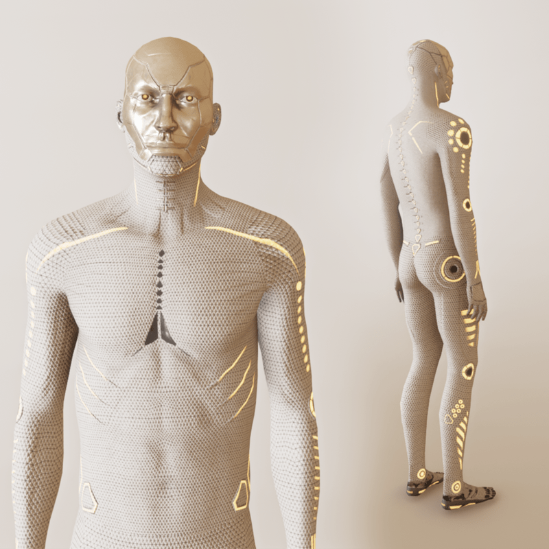 New daft suit full avatar (white) 2.0 LED