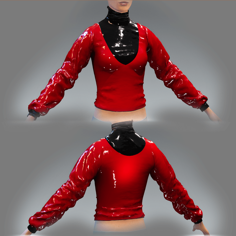 Elegant Latex Top Rubber Red Balck