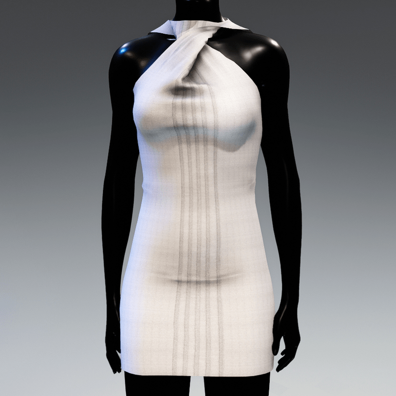 Front twisted dress - white