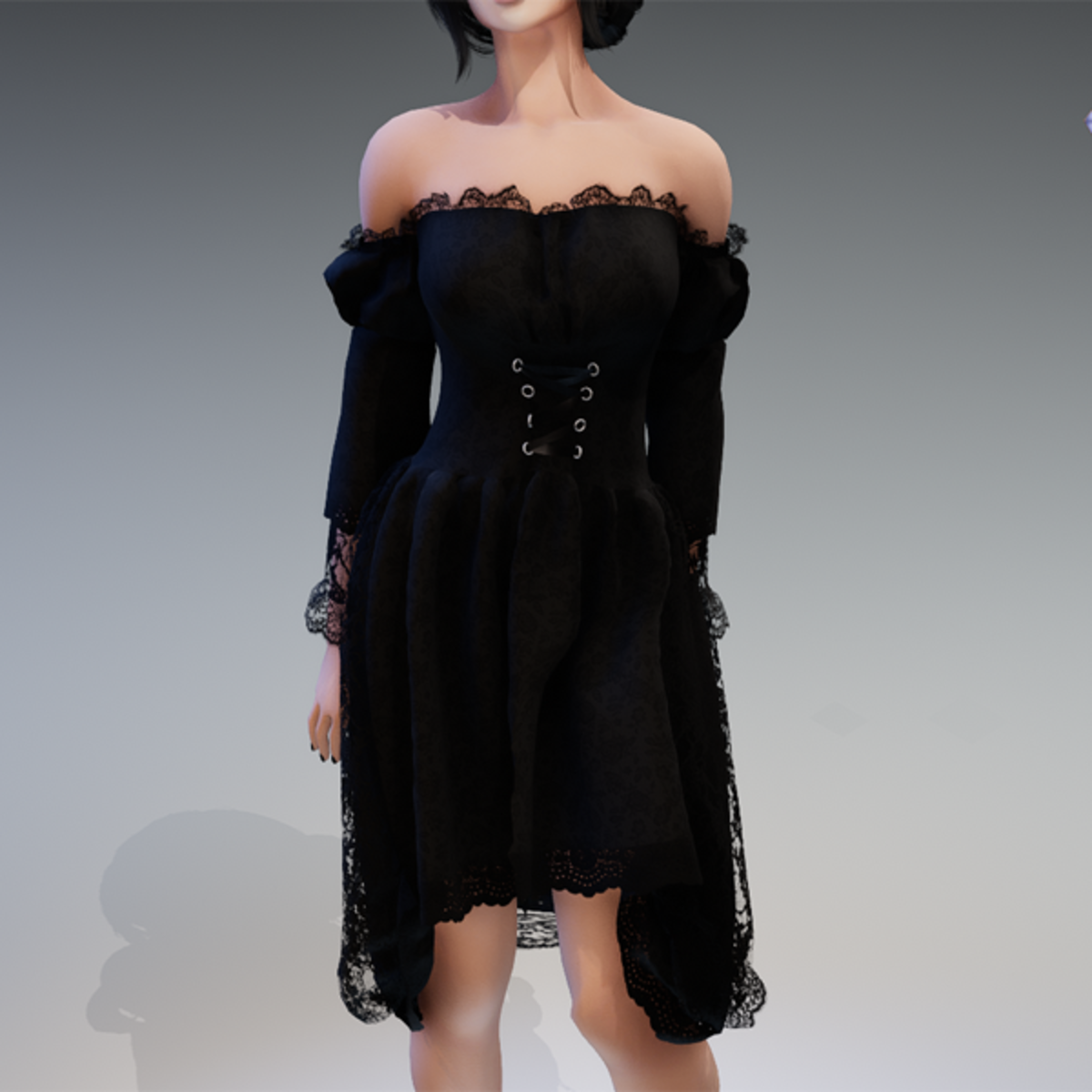 Gothic Fairy Dress "Fee" in Black