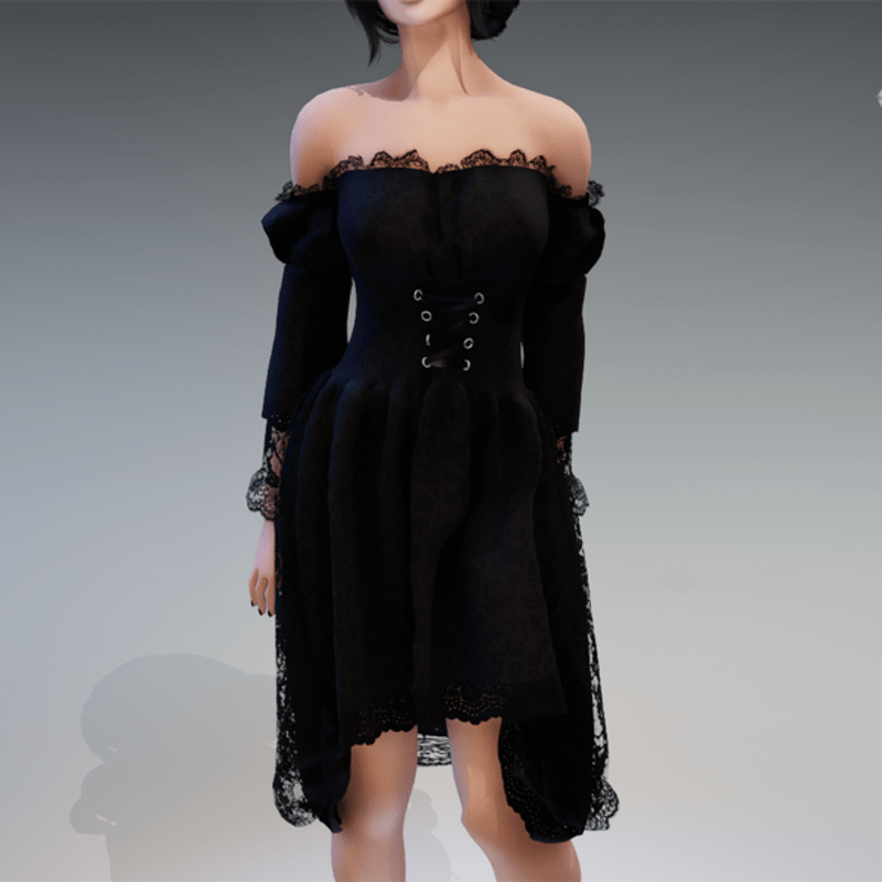 Gothic Fairy Dress "Fee" in Black