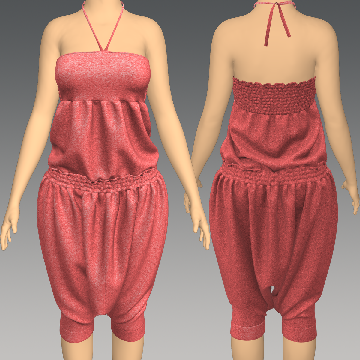 One piece jumpsuit with sarouel pants