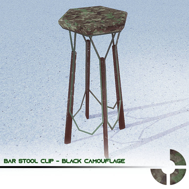 Bar stool clip - Black Camouflage