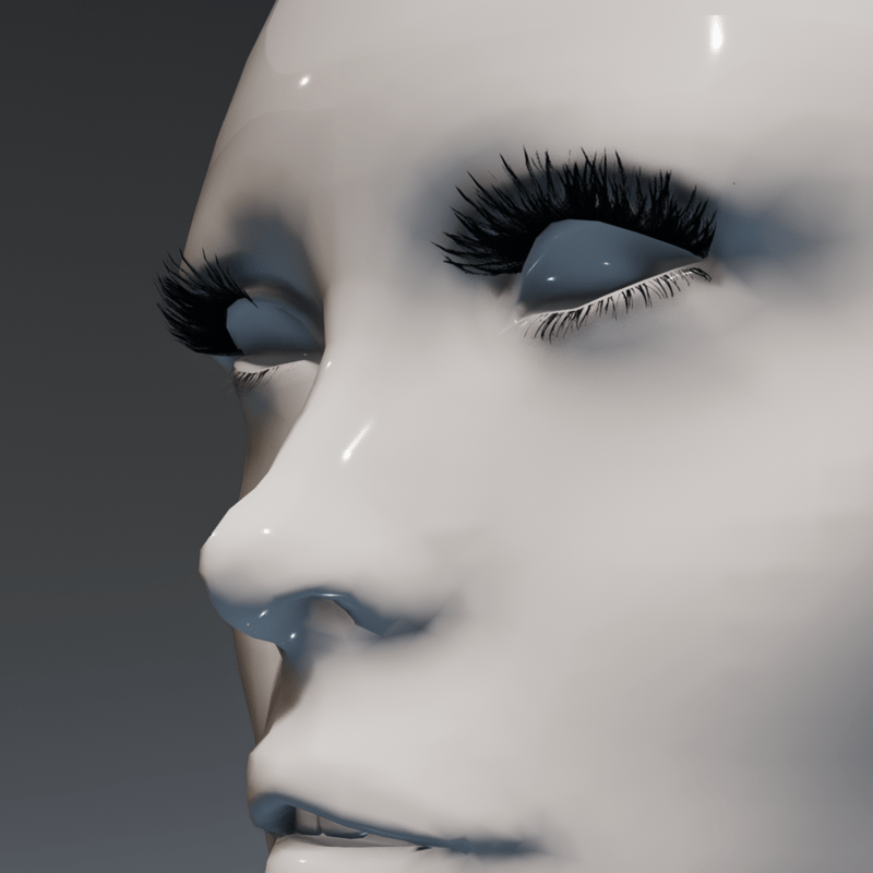 Lashes (feathery and long) for the Irene Head by Apocalypse Bunnies 2-sided