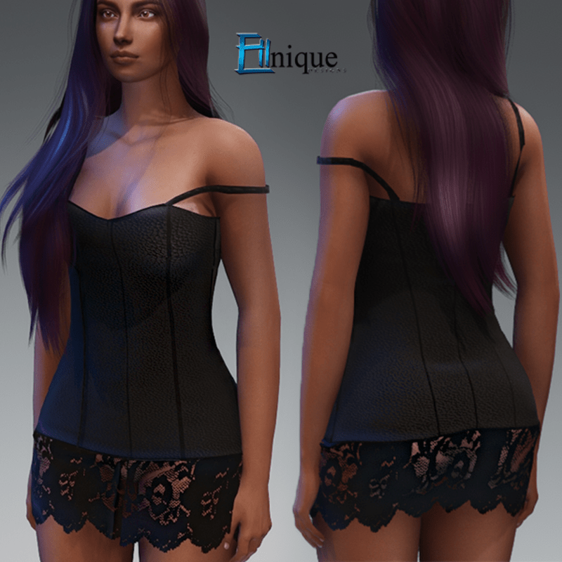 Black Leather Lace Dress