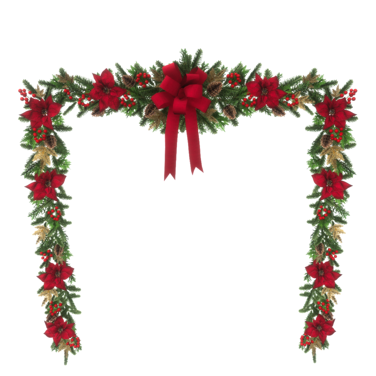 Christmas garland with red bow