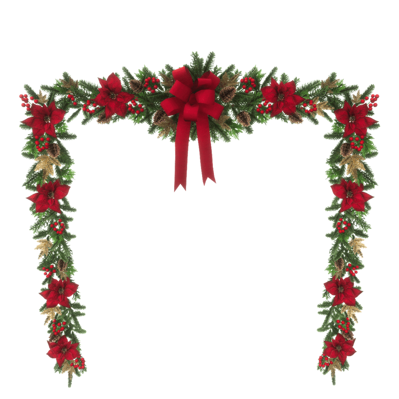 Christmas garland with red bow