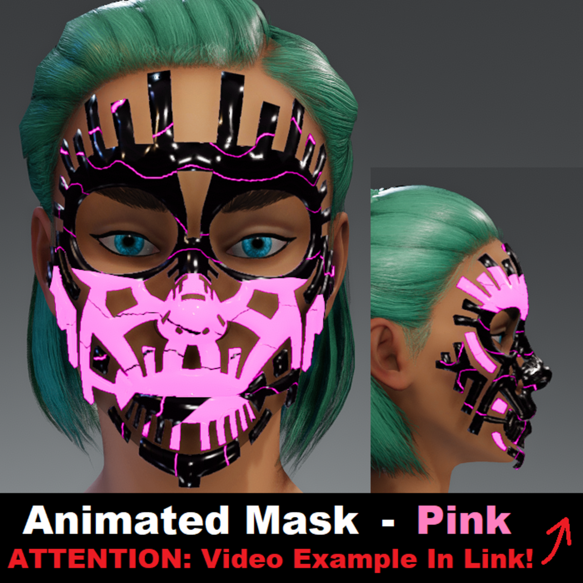 Animated Mask: Pink - Female Avatars