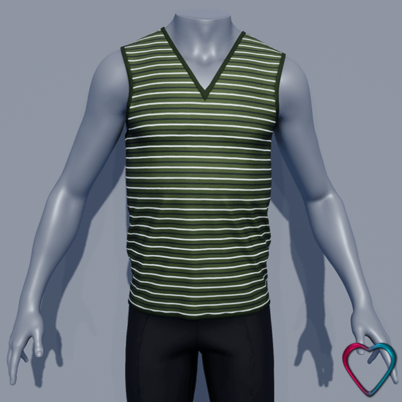 Men V Neck Teeshirt - Green