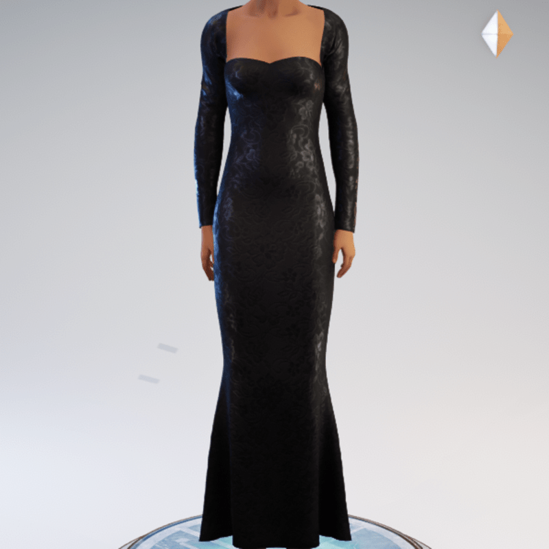 Strapless Mermaid Gown and Bolero - Black Lace