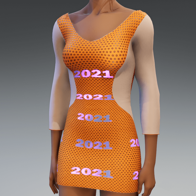 2021 Emissive Dress Orange