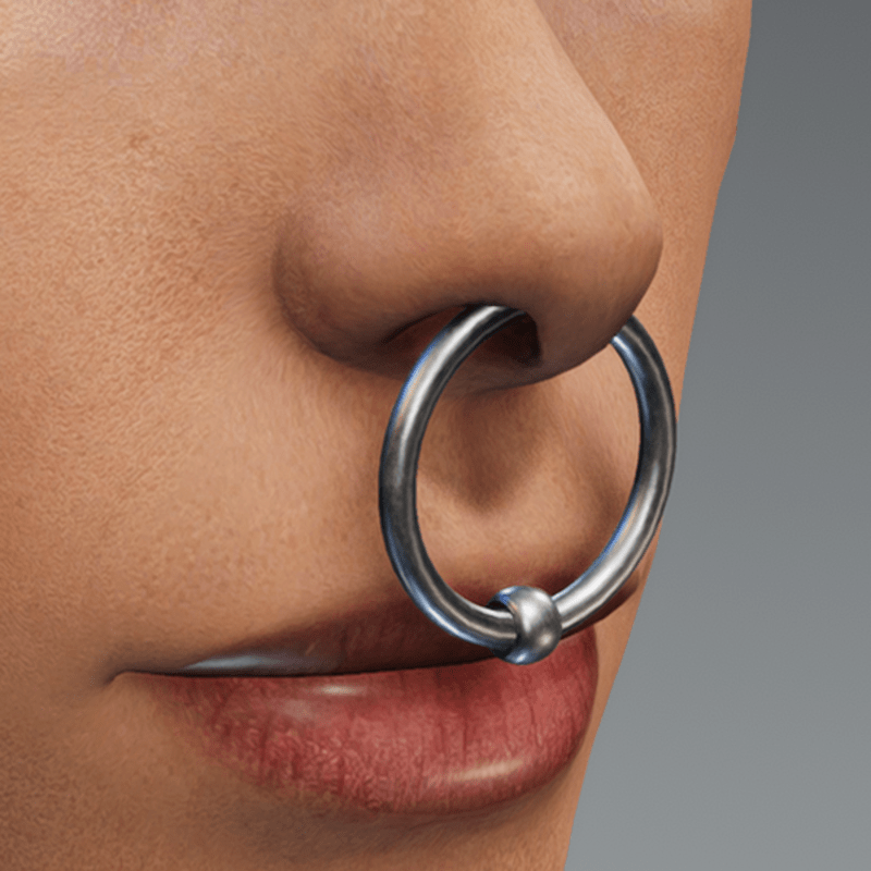 NoseRing Medium Silver Piercing