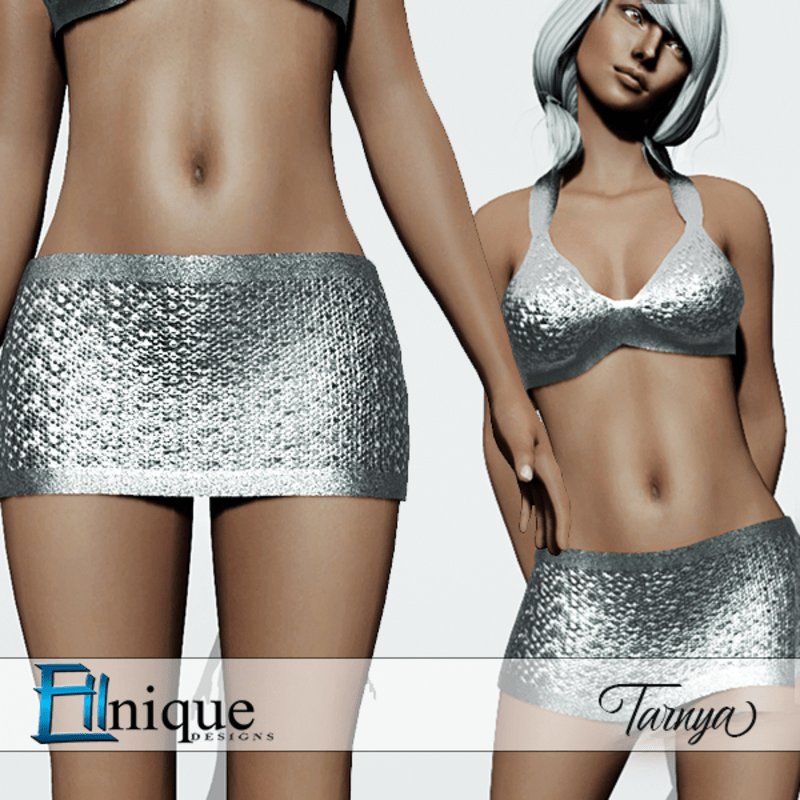Tarnya Silver Clubbing Sequin Skirt