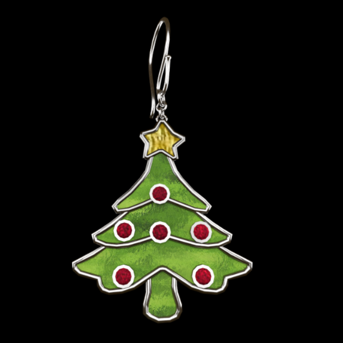 christmas earrings silver