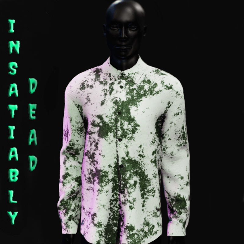 Grunge Long Buttoned Shirt Green