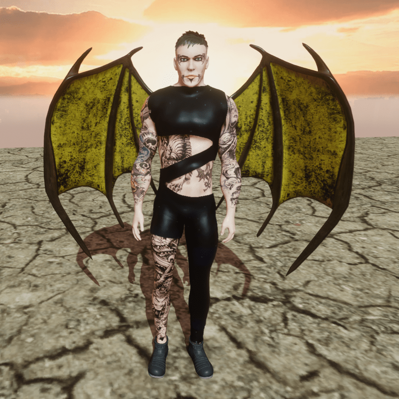 Demon Wings (Male and Female) Succubs and Incubus (Yellow)