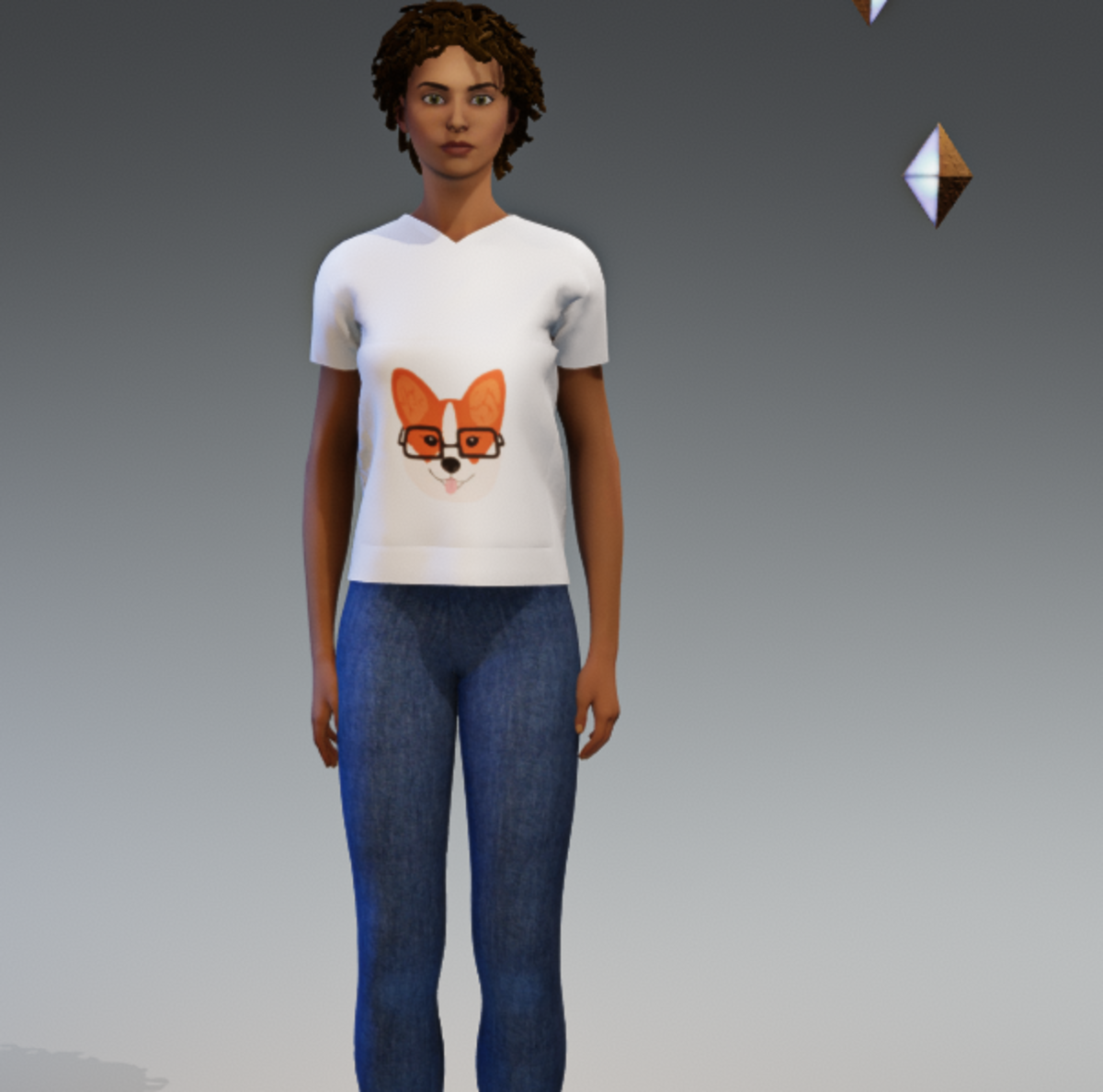 Corgi In Specs - Ladies T-shirt (white)