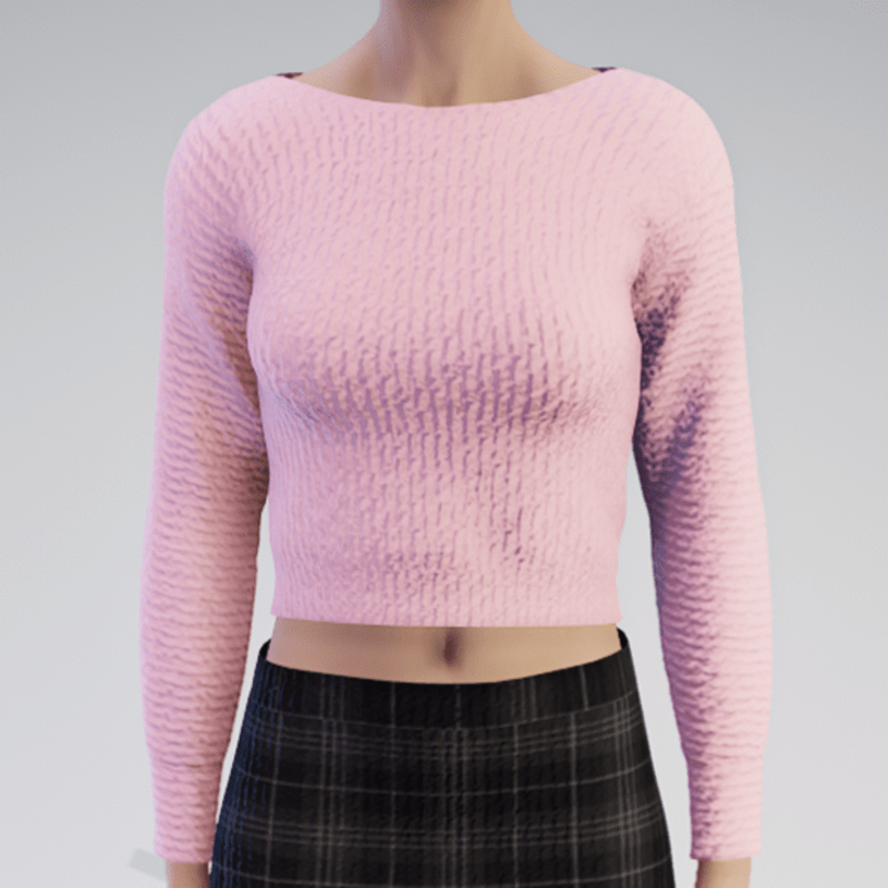 Knitted Pink Basic Pullover
