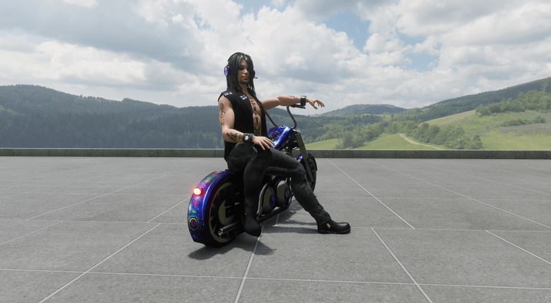 Side sit on bike emote