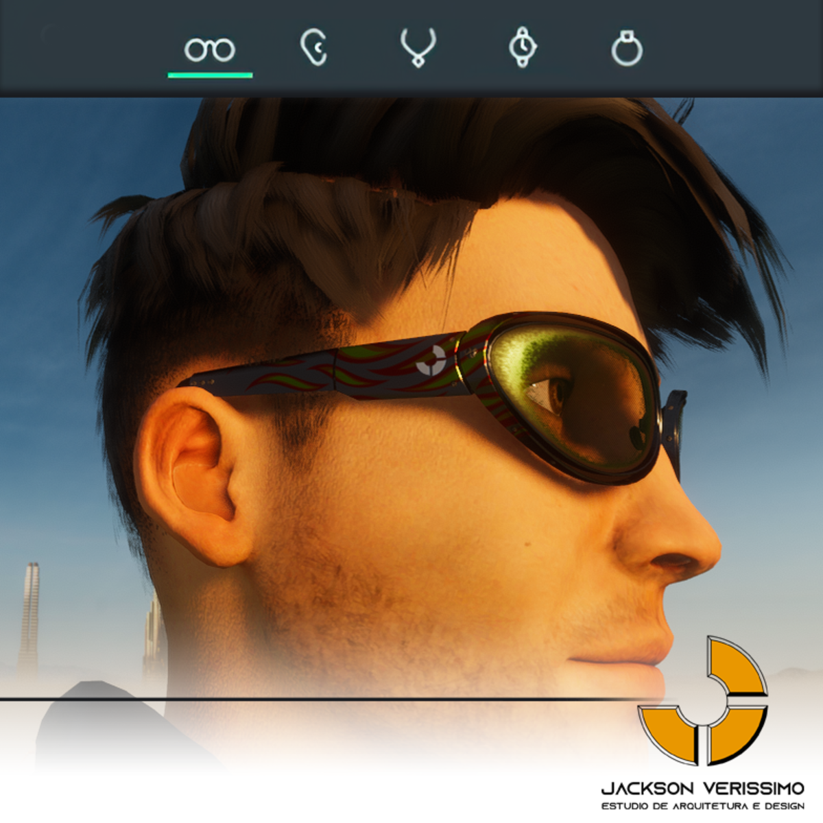 Janeiro Glasses- Aluminium with flames