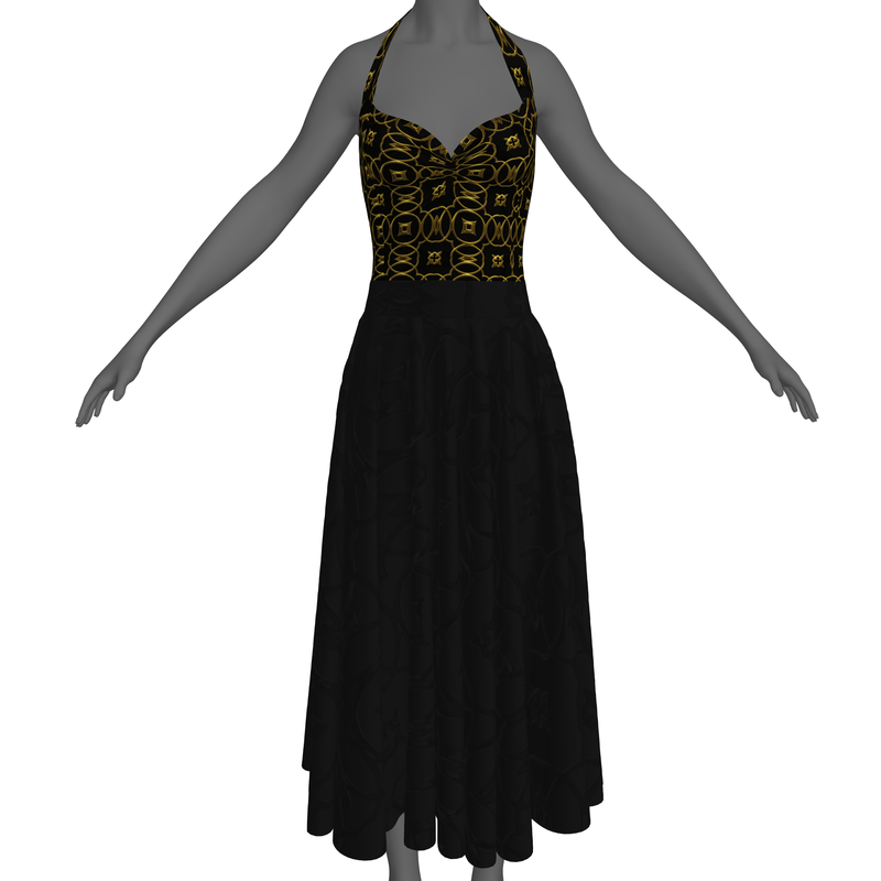 Elegant Black and Gold Dress