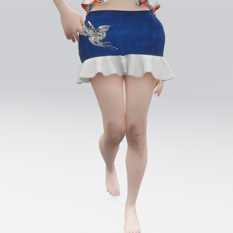 Hummingbird Jean Skirt