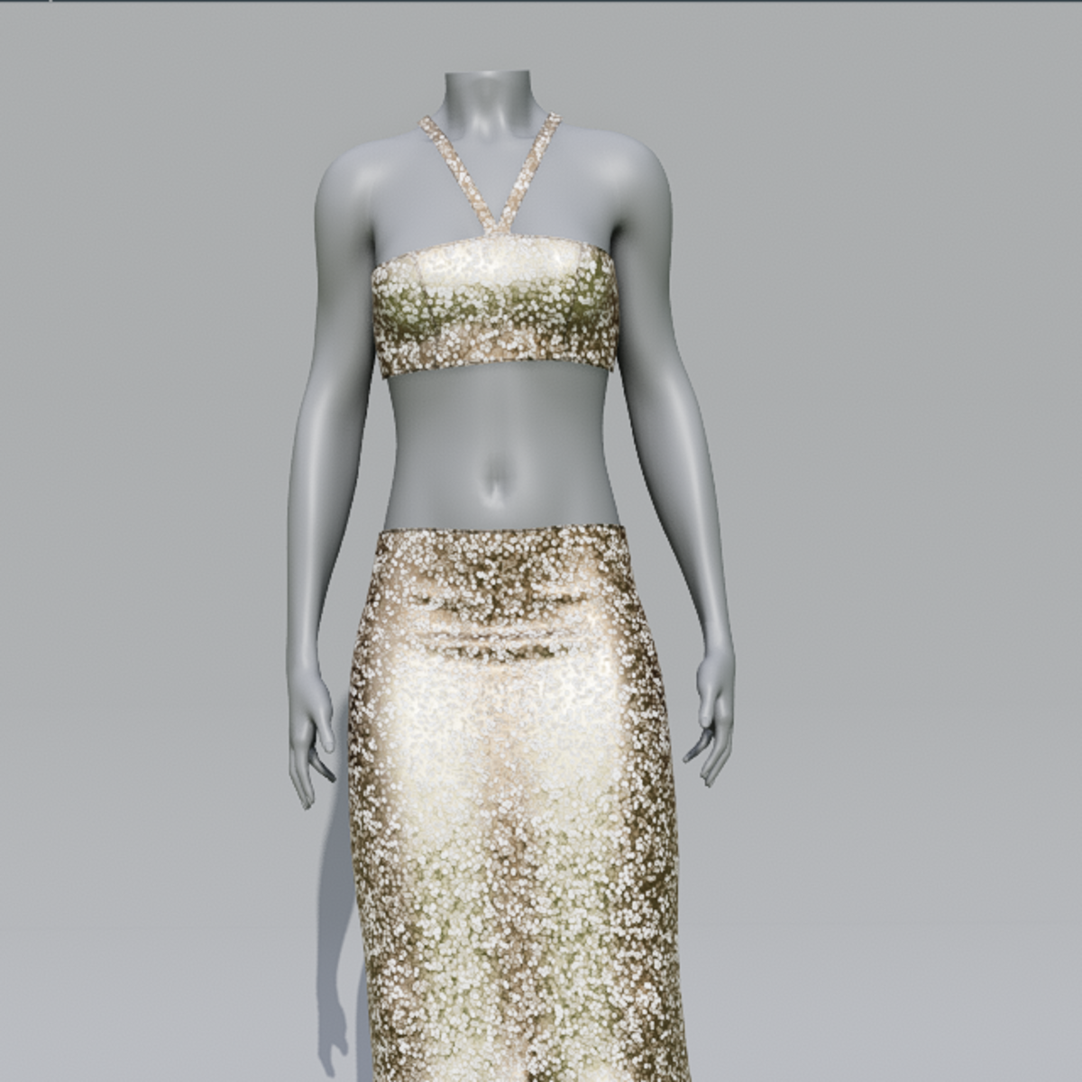Gwen Top & Skirt Champagne