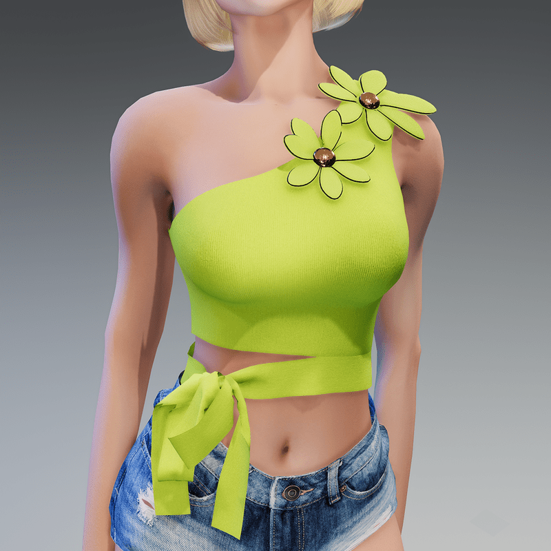 Flower Top in Green