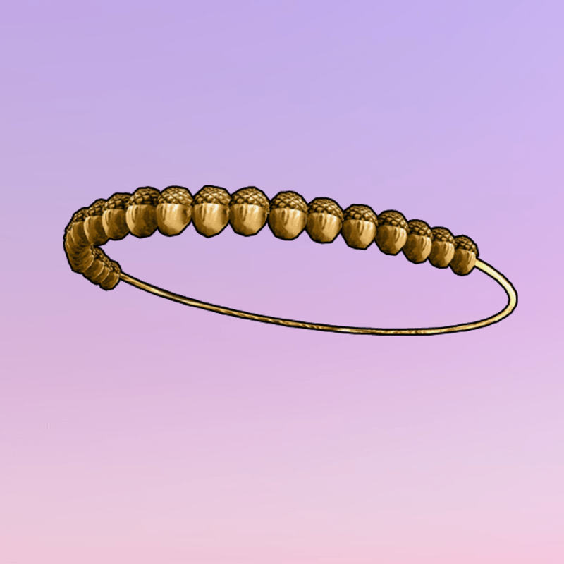 Acorn headband gold