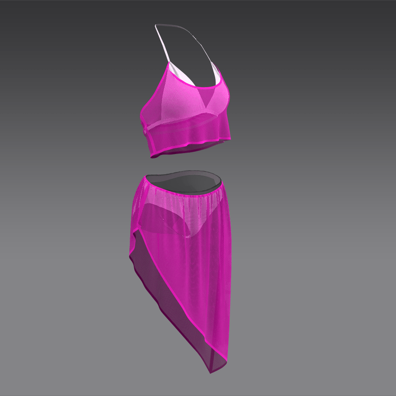 Undies Fishnet white pink