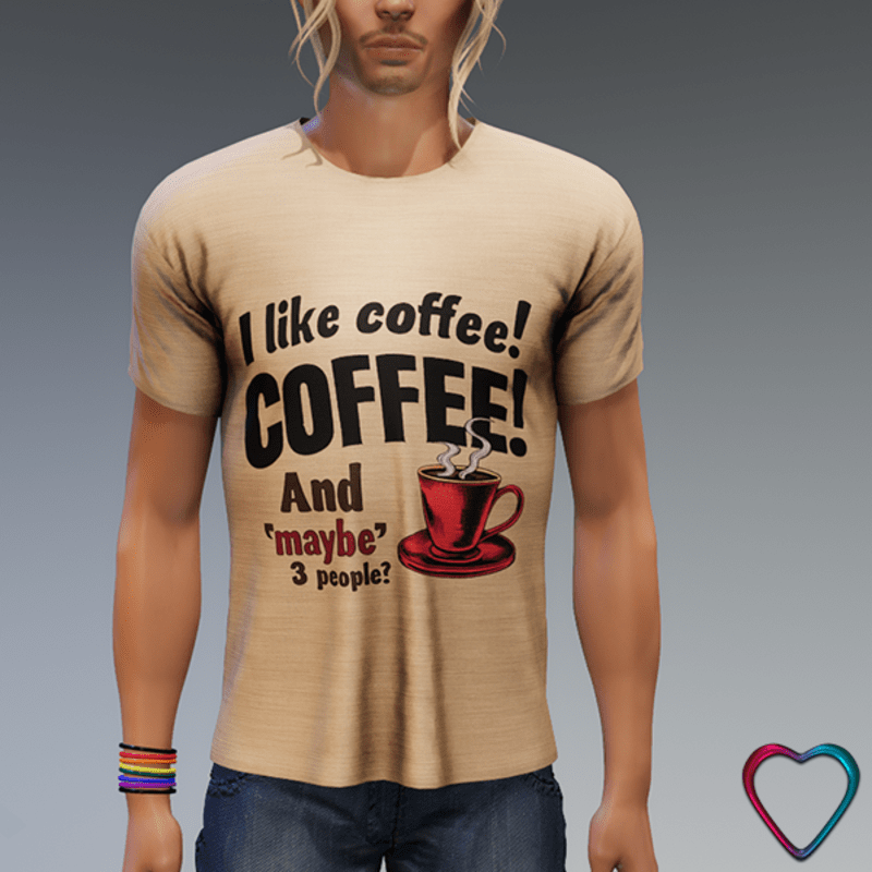 Men Tee-Shirt with Message - Coffee Maybe