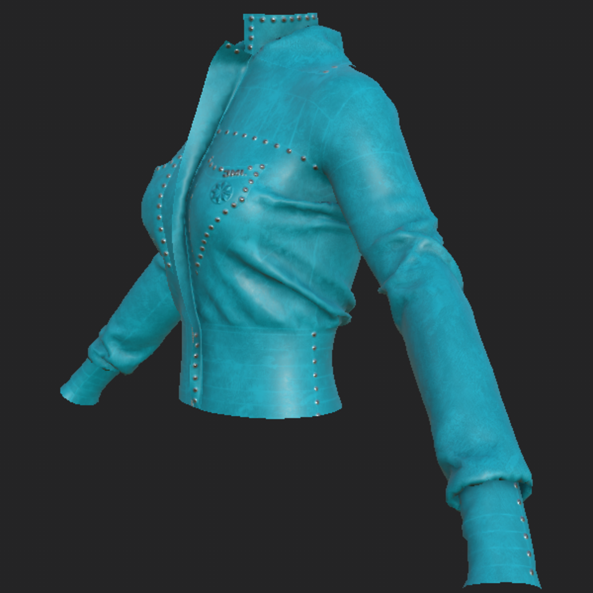 JACKET_ LEATHER F LIGHT BLUE