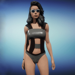 Lara Croft Wet Look Bathing Suit | "Assymetry" Collection