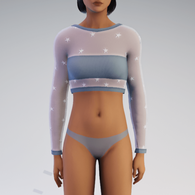 Aqua Star See-Through Sweater