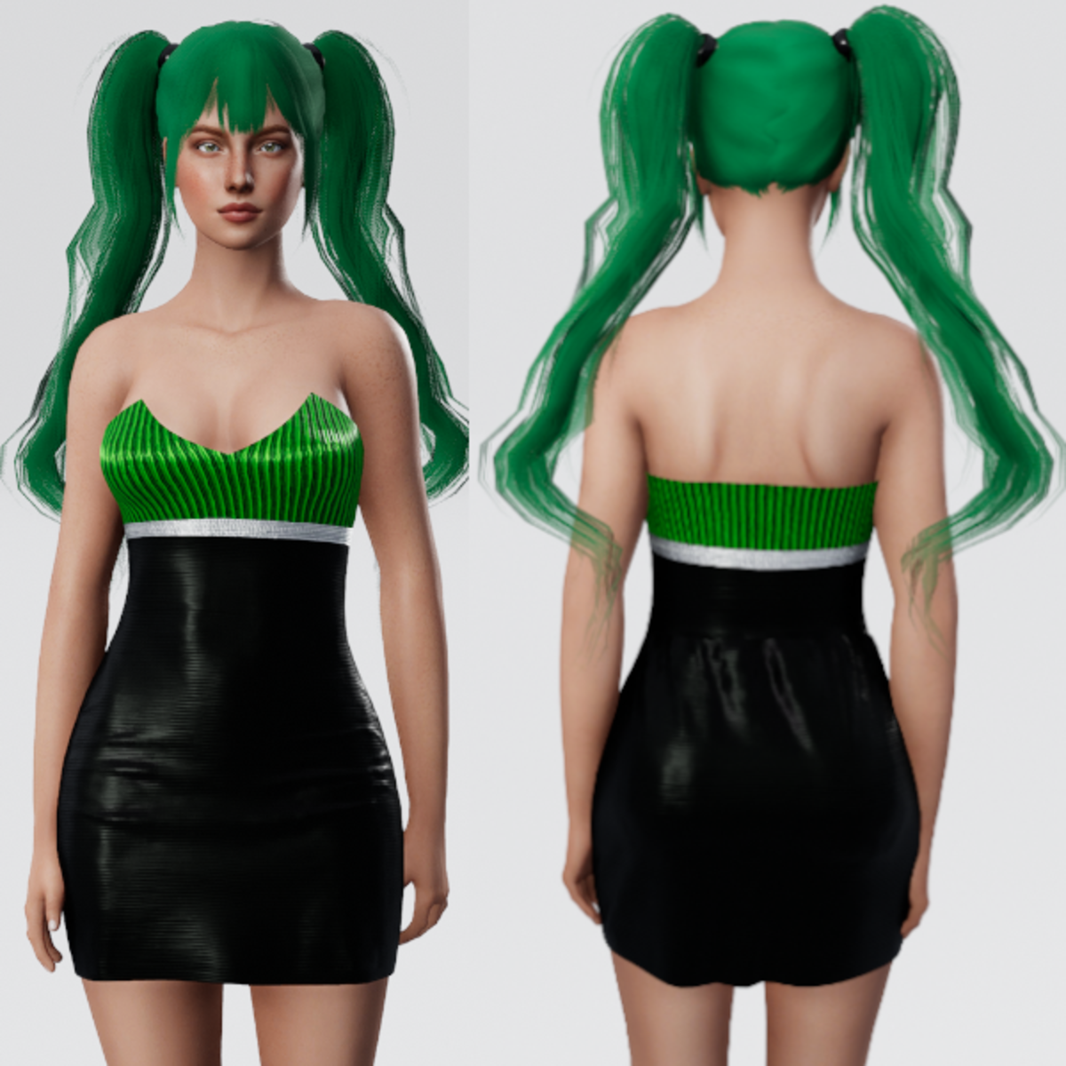 Firefly Party Dress - Green and Black