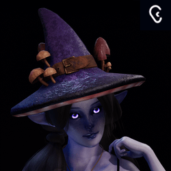 Mushroom hat - Purple [Earring Slot]