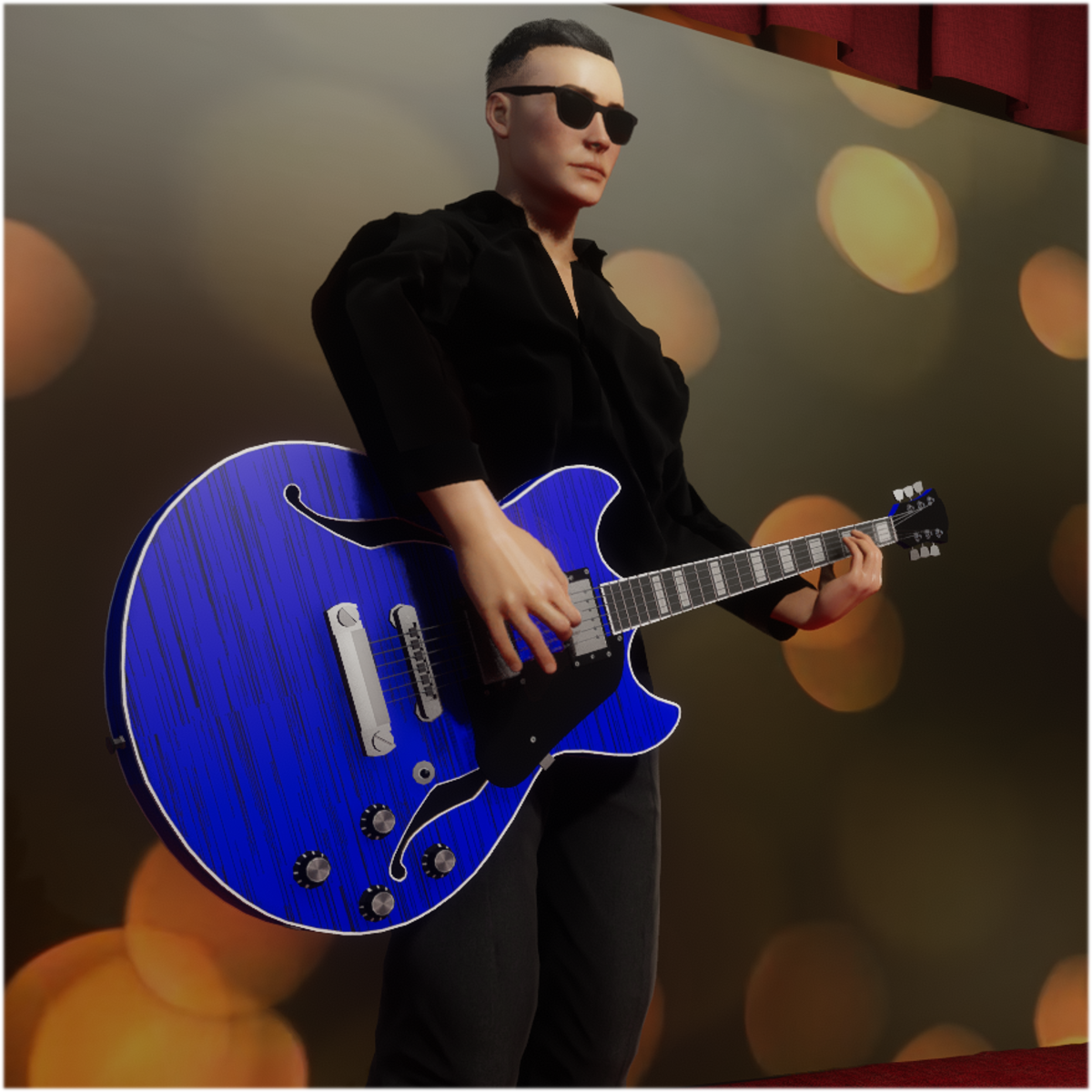 Jazz/Blues Guitar Blue (Wearable)