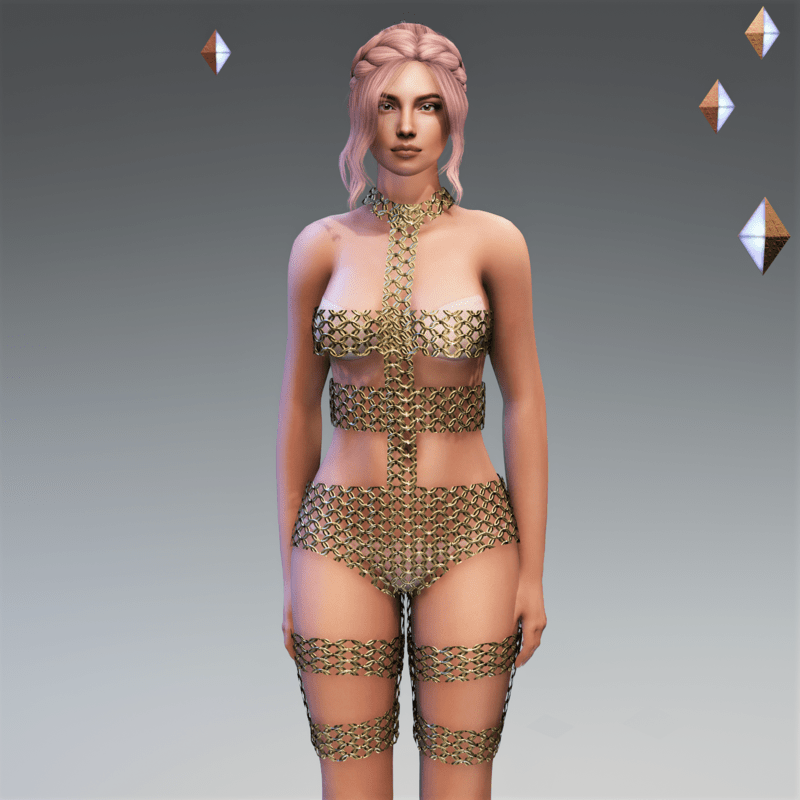 LeeLoo Bandage Bodysuit Golden Chain