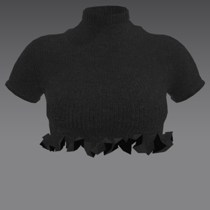 Turtleneck Croptop with Ruffles