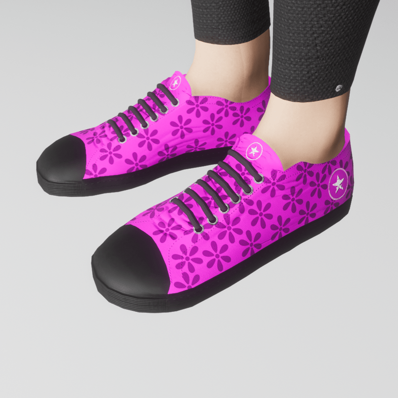 Women's retro low shoes (pink flower)