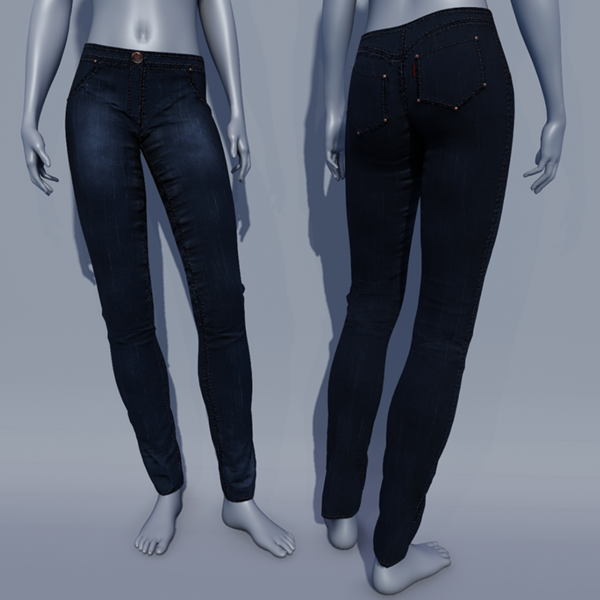 Women Jeans Pants - Stone Blue