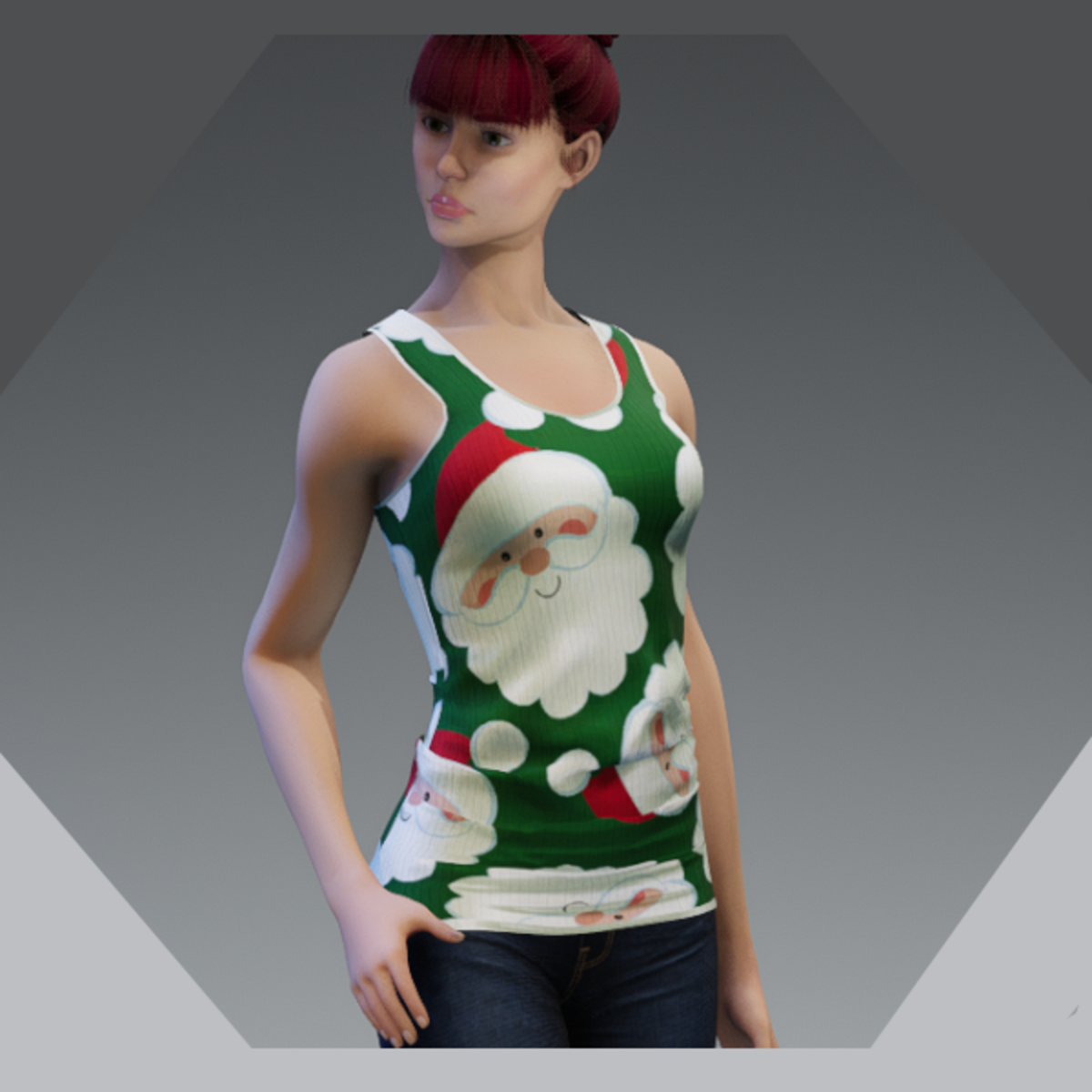 Snug Tank Top - Jolly Old Saint Nick all over the place
