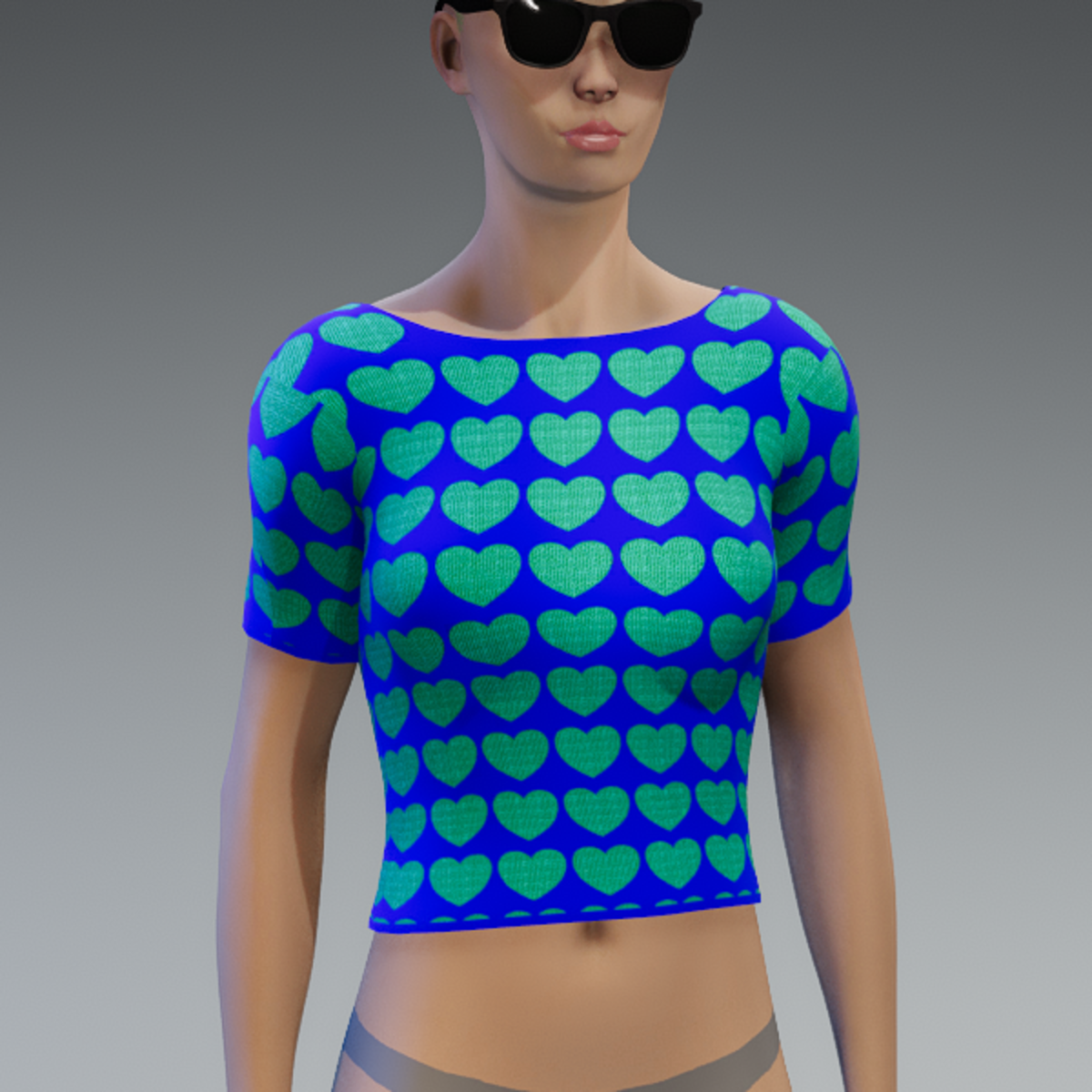 Valentine's Day Heart Top - blue and green