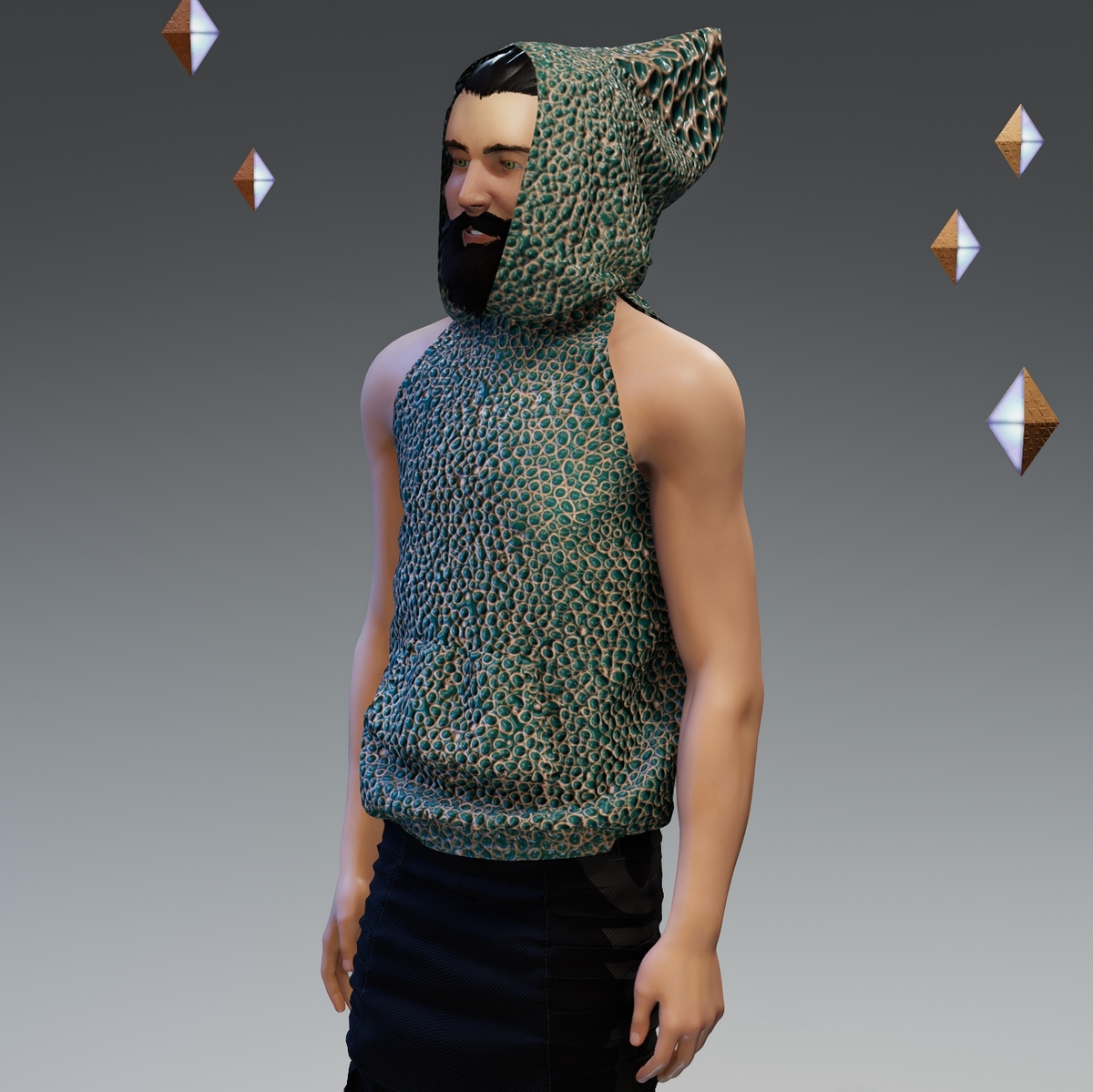 ‘Headspace’ Abstract (δ) Sleeveless Hoodie - Unisex