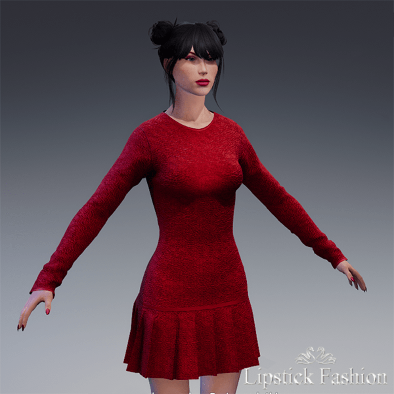 L.F. FRANCE LACE DRESS RED