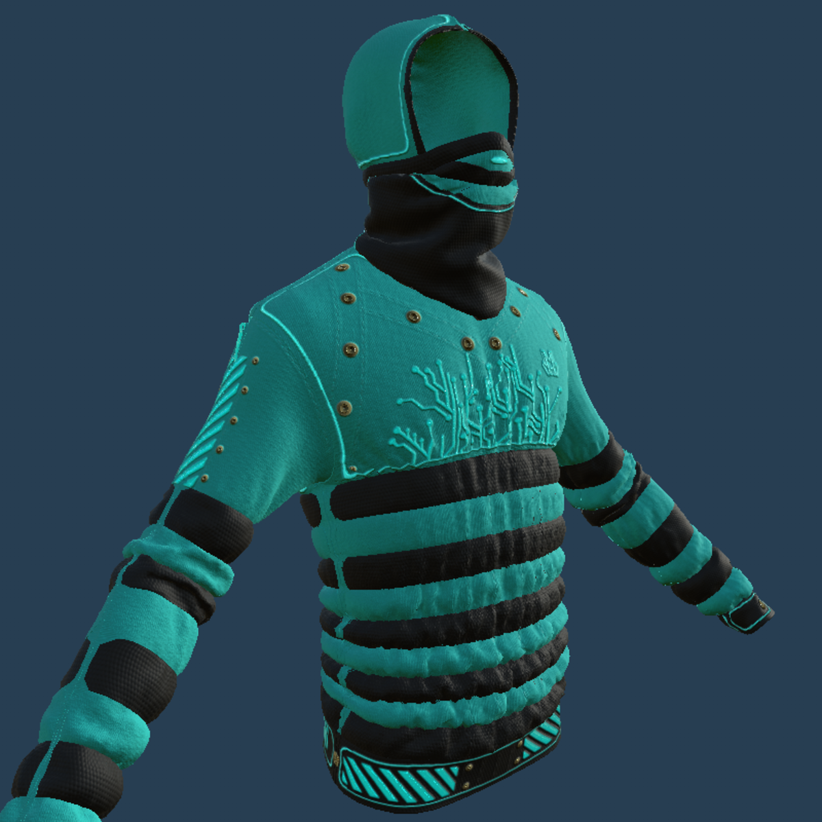 MAIKA JACKET COLORS CYAN EMISSIVE